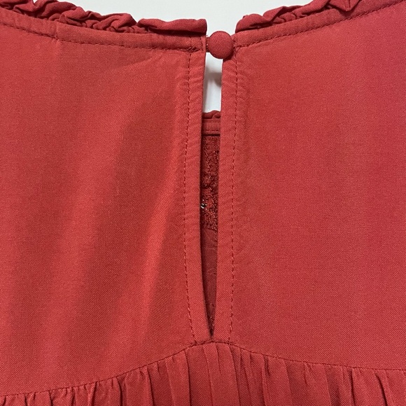 Torrid Eyelet Pintuck Detail Top Plus SZ 5X Burnt Orange Feminine Boho Festival - Picture 11 of 16